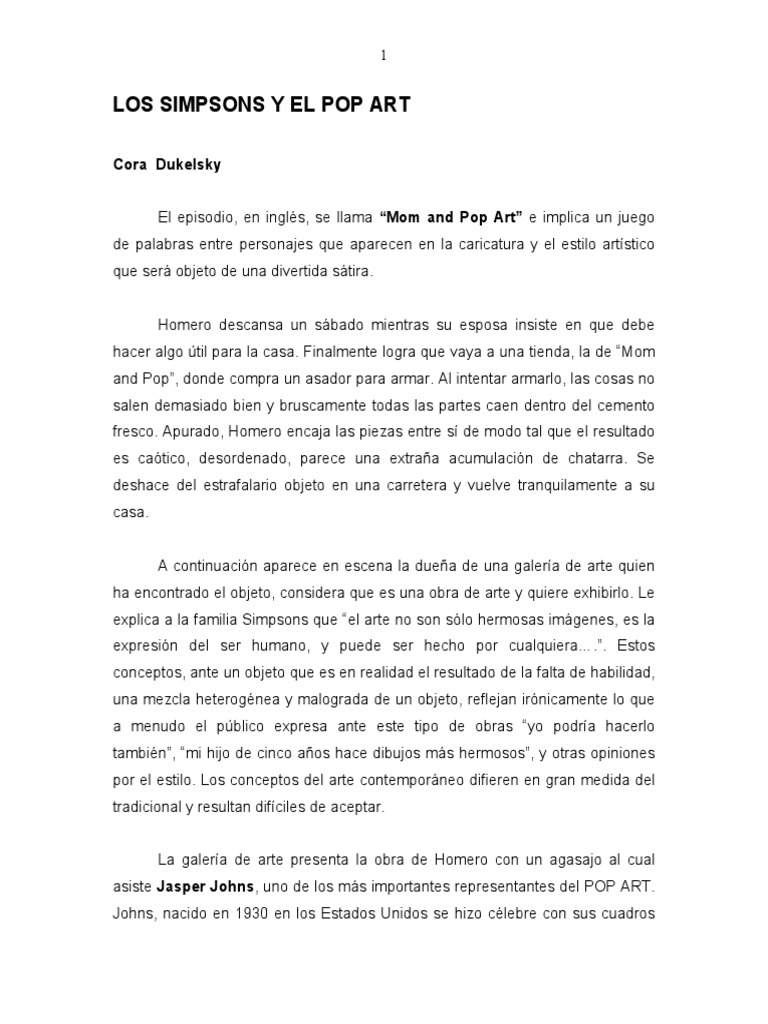 Los Simpsons y El Pop Art PDF Descargar gratis PDF Salvador Dalí