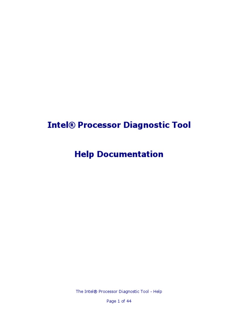 Intel Processor Diagnostic Tool Help | PDF | Operating System | Linux