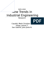 New Trends in Industrial Engineering: Research