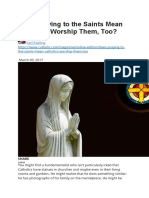 Does Praying To The Saints Mean Catholics Worship Them