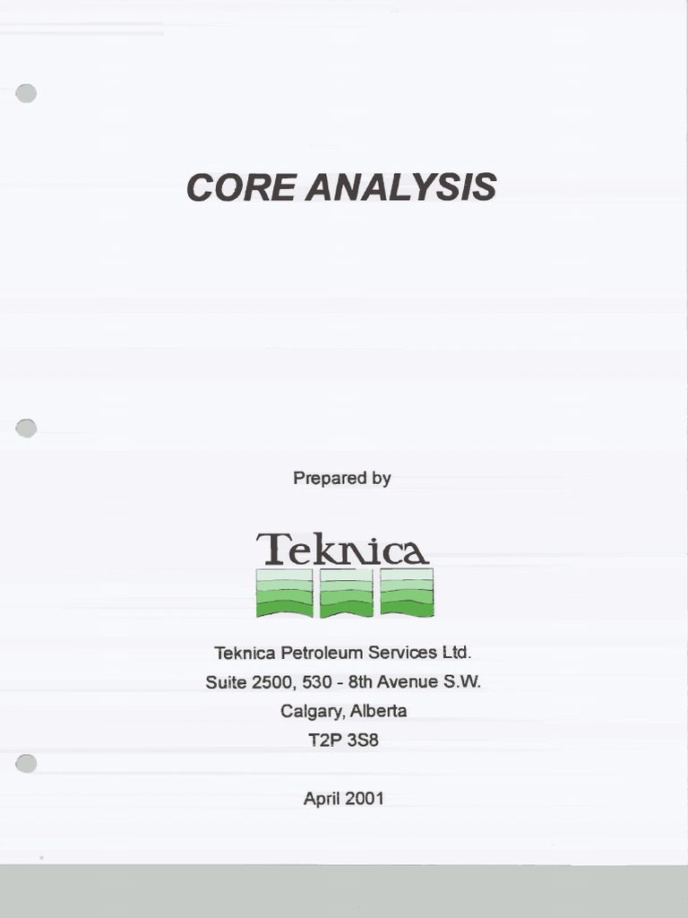Teknica, Core Analysis, 2001 | PDF