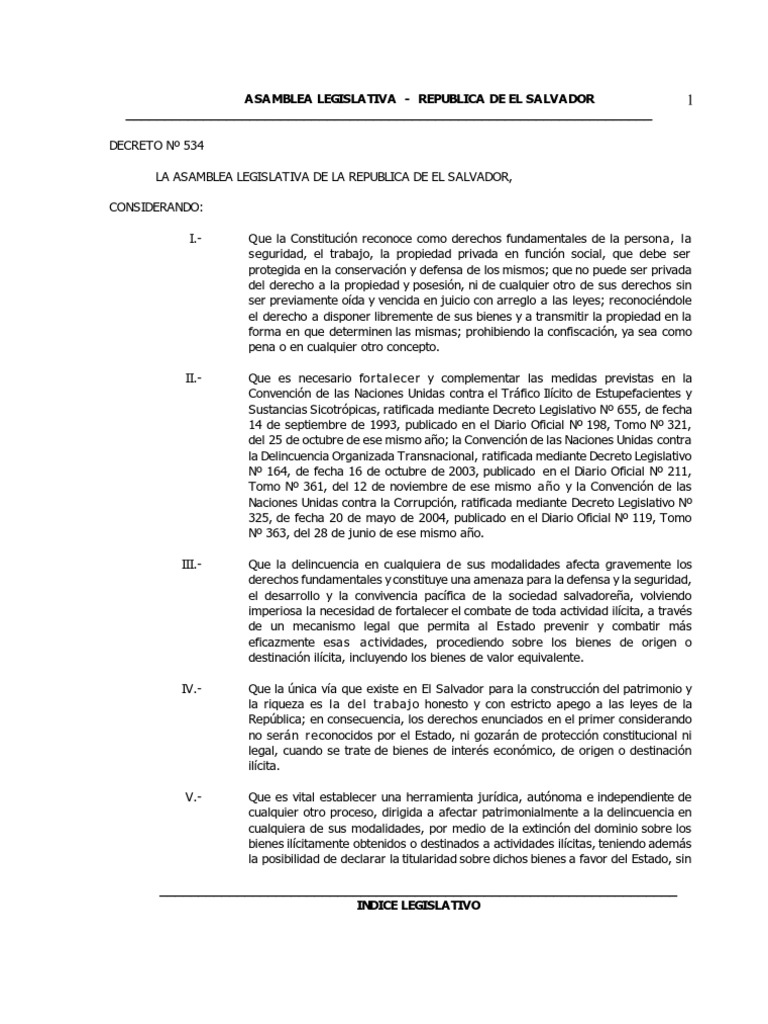 Ley Especial de Extinción de Dominio | PDF | Causa de la acción ...