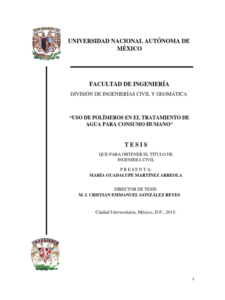 Uso de Polímeros en El Tratamiento de Agua para Consumo Humano | PDF ...