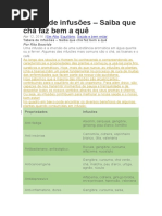 Tabela de Infusões