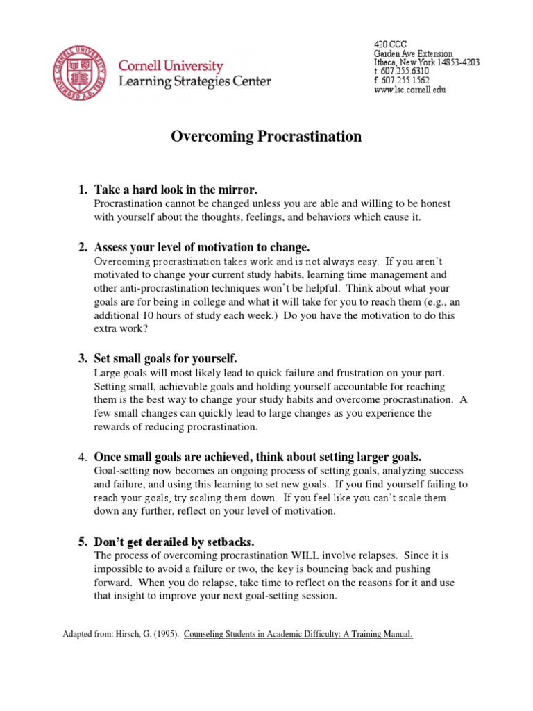 Strategies to Overcome Procrastination | PDF | Procrastination ...