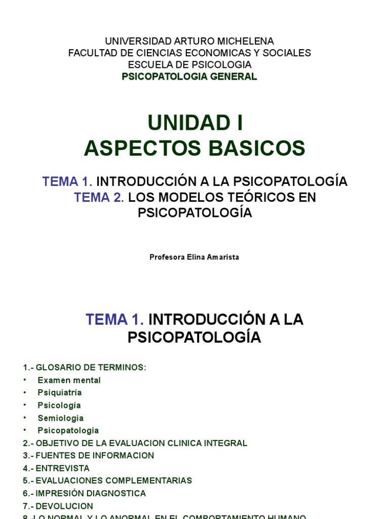 Introducción a la Psicopatología General | PDF | Comportamiento ...