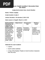 Social Studies-South Carolinas Secession From The Union