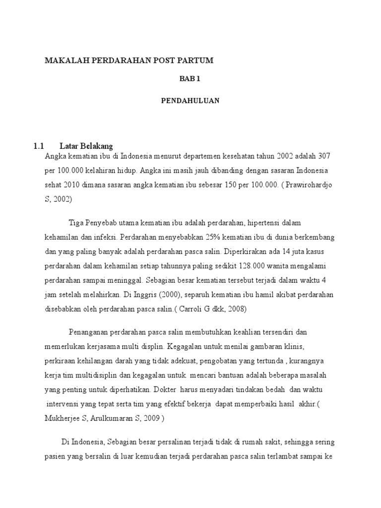 Makalah Perdarahan Post Partum