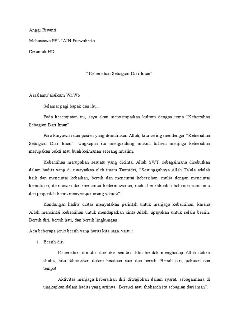 Contoh Teks Pidato Singkat Tentang Kebersihan Lingkungan Contoh Teks Pidato Singkat Tentang Kebersihan Lingkungan
