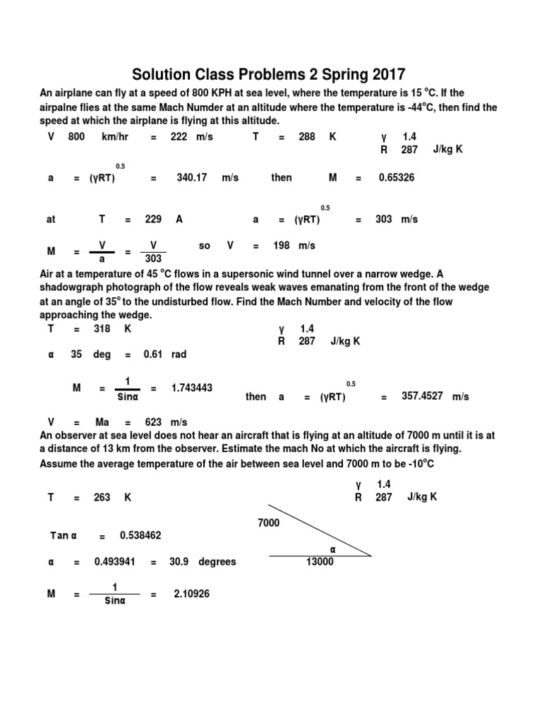 Aerospace Engineering Calculations | PDF | Mach Number | Aeronautics