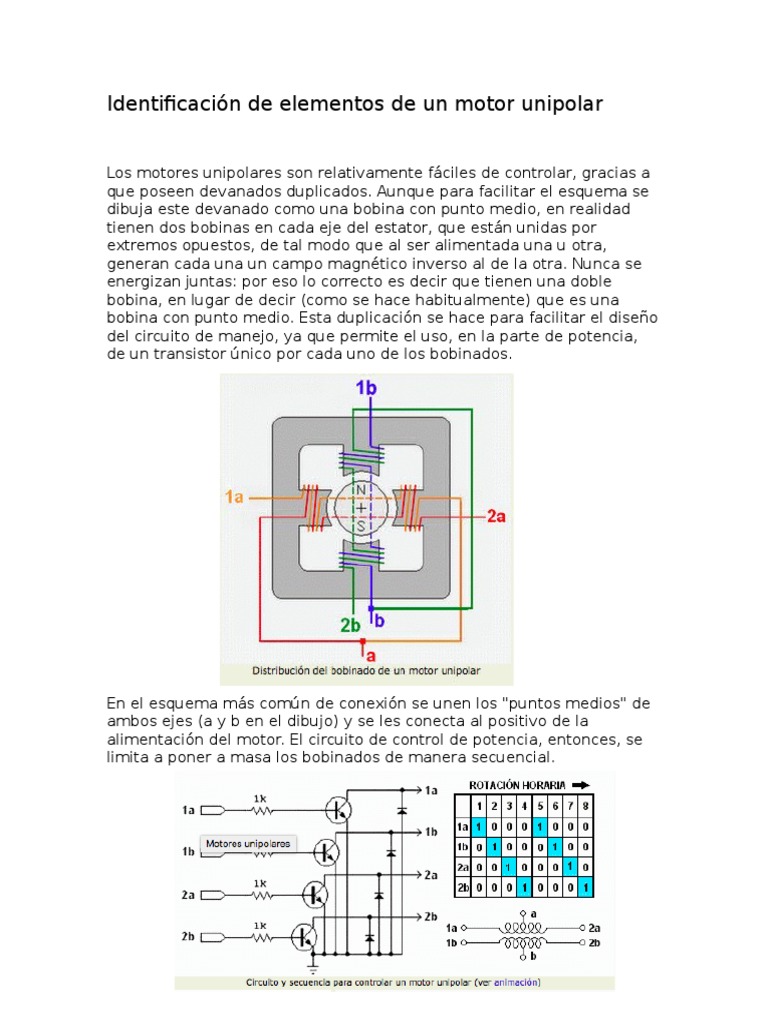 Motor Unipolar Identificacion | PDF | Inductor | Resistencia Eléctrica ...