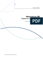 PD Matemáticas NM Objetivos de Evaluación