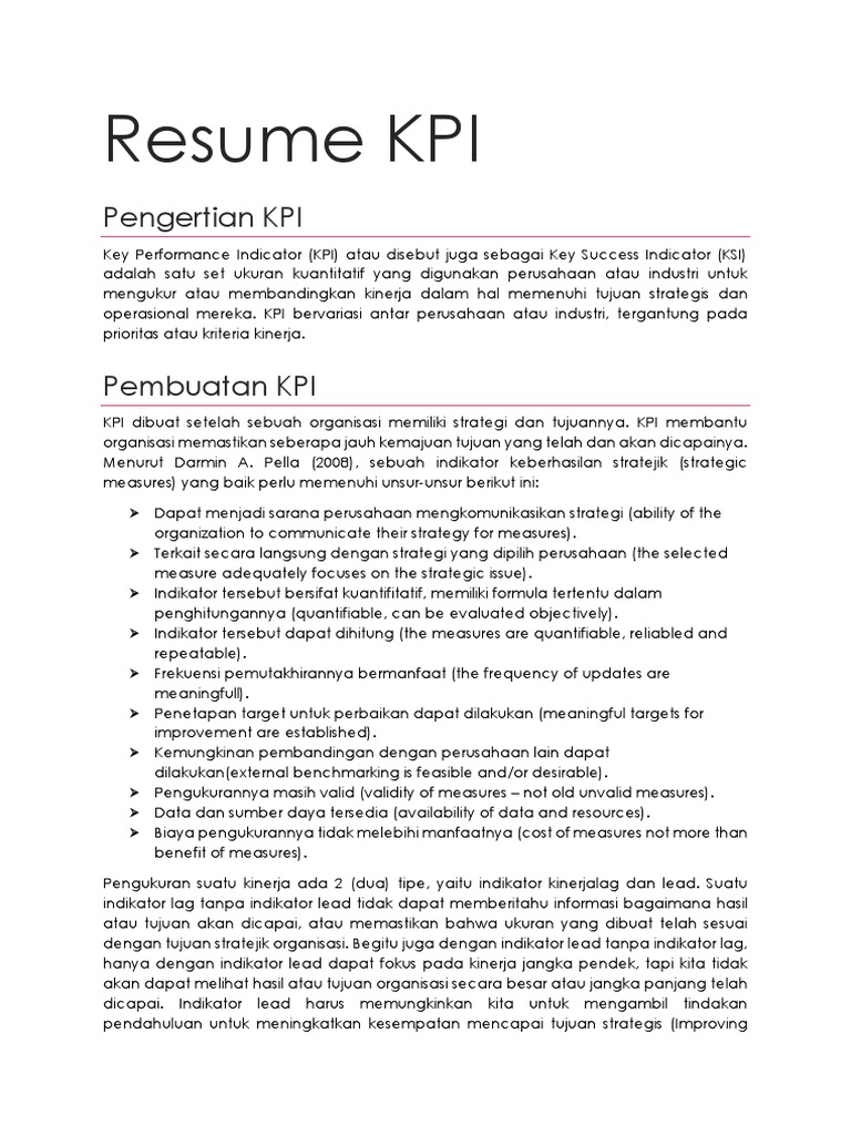 Resume KPI | PDF