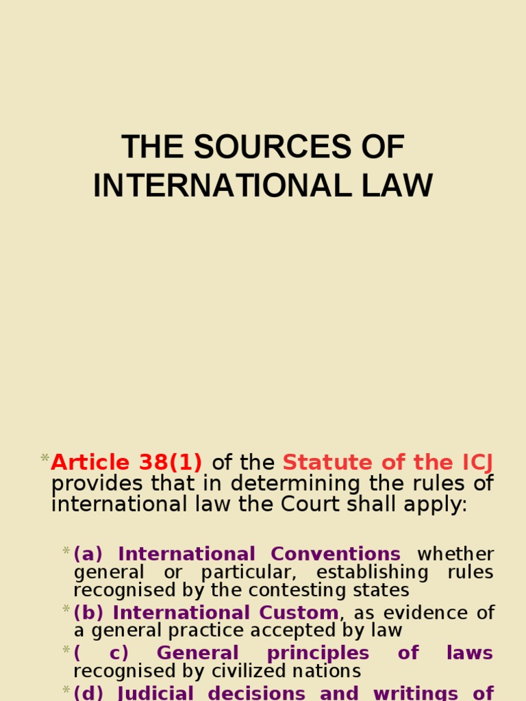 The Sources of International Law | PDF | Treaty | Ratification