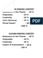 Criteria For Slogan & Poster