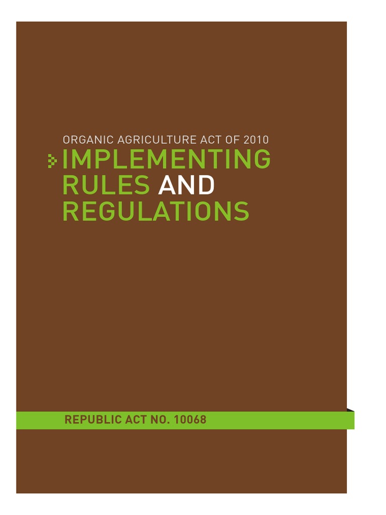 RA10068 Regulations PDF Organic Farming Agriculture