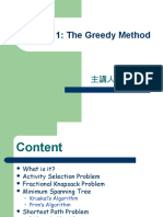 Lecture 1 --- The Greedy Method