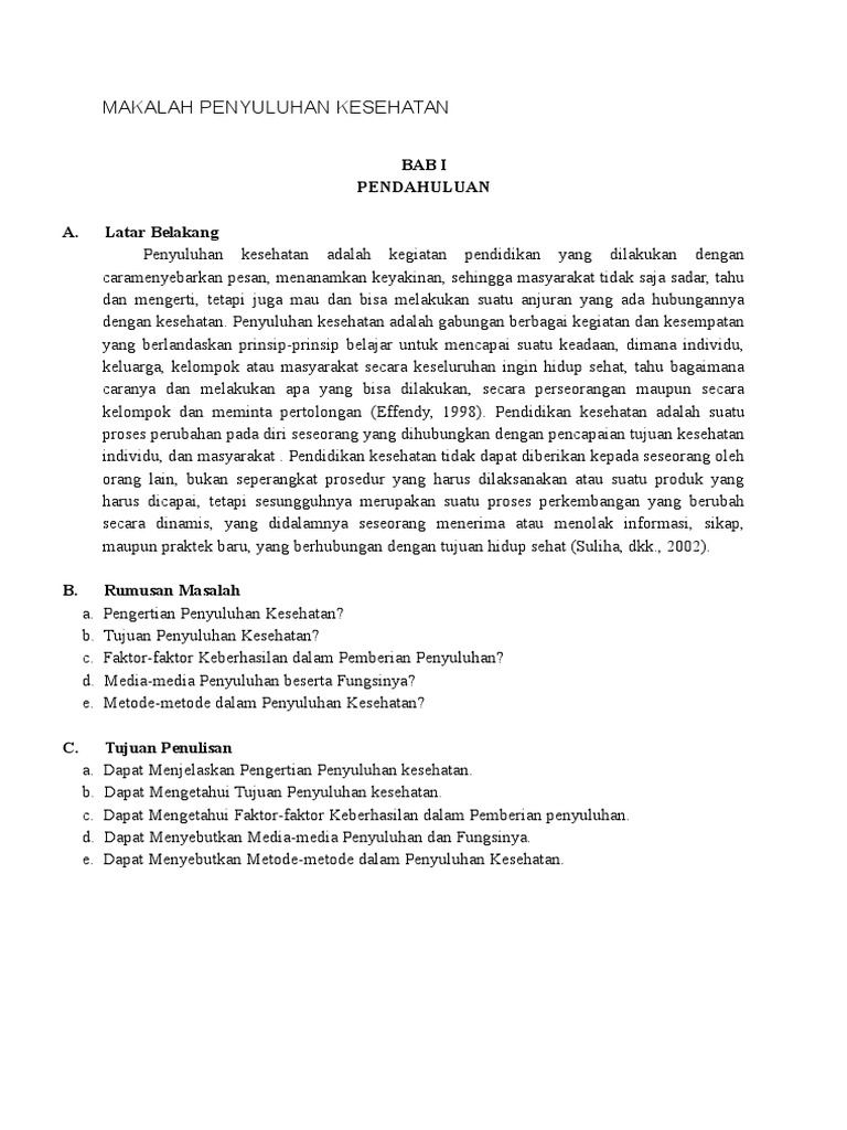 Makalah Penyuluhan Kesehatan