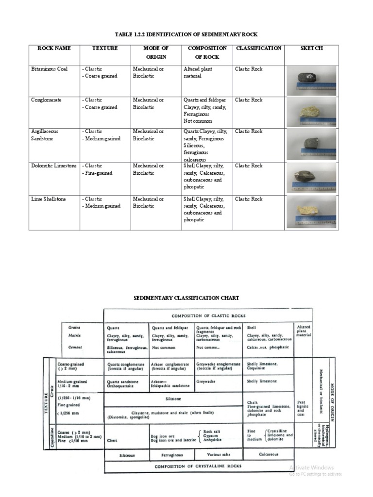 Sedimentary Rock Identification Guide | PDF