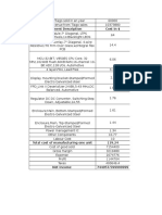 Component Description Cost in $