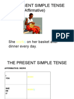 The Present Simple Tense (Affirmative) : She On Her Basket After Dinner Every Day