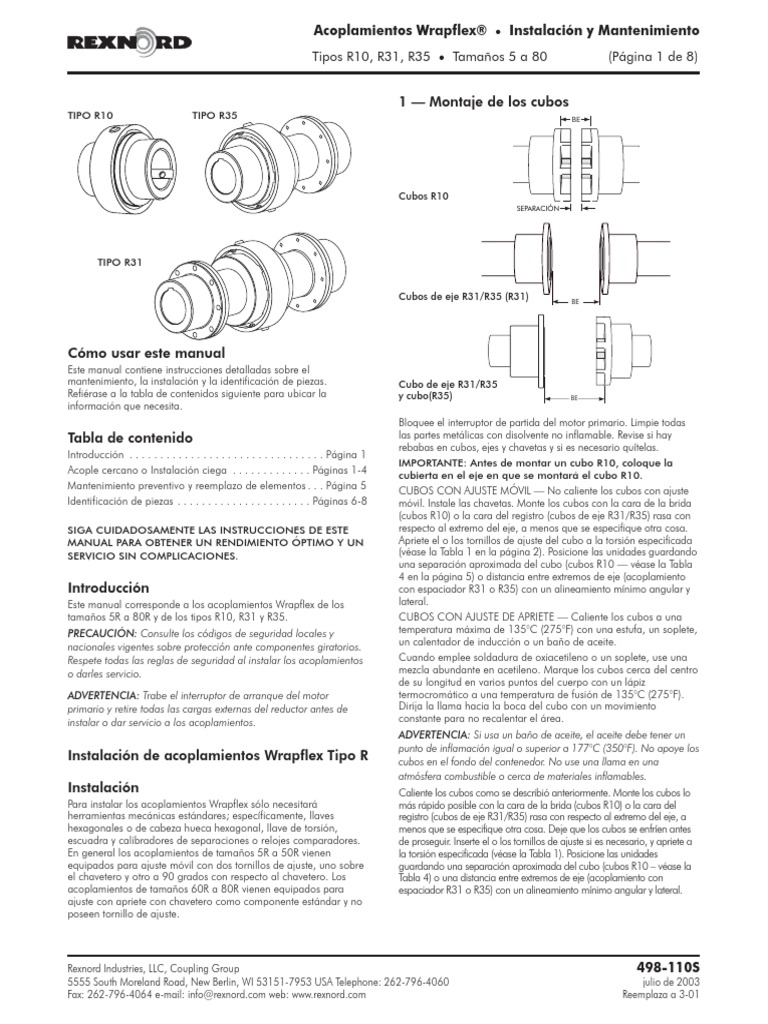 498110S Falk Wrapflex Type R10, R31, R35, Sizes 580 Elastomeric
