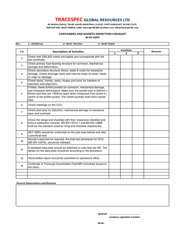 Tracespec: Global Resources LTD | PDF