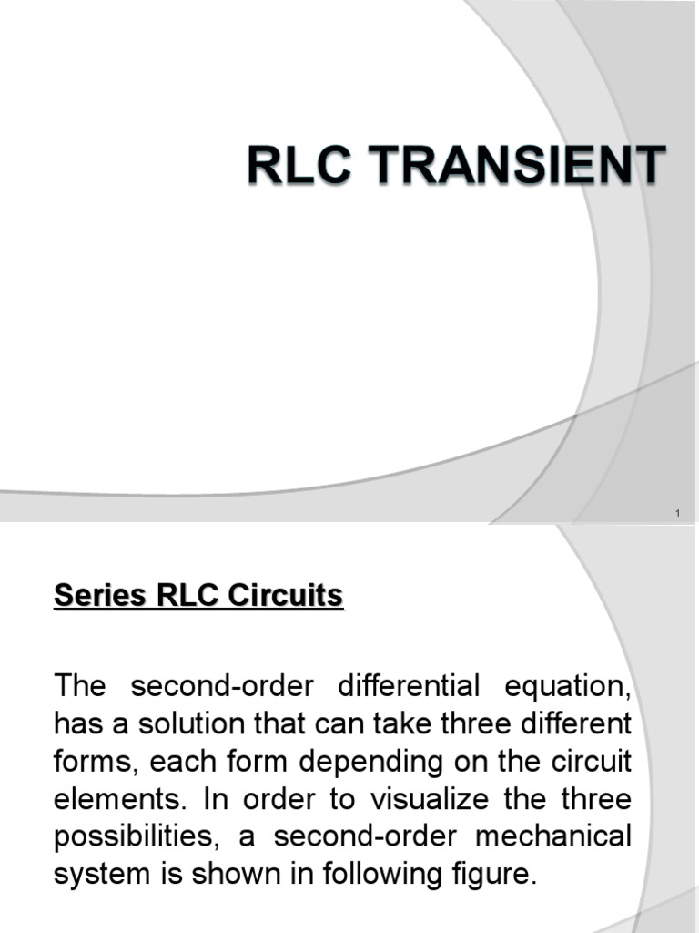 Series RLC Circuit Damping Explained | PDF | Dynamics (Mechanics ...