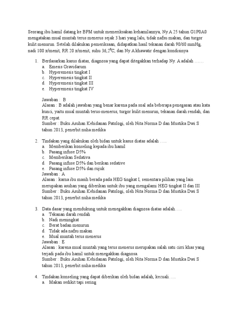 Contoh Soal Kasus Askeb 2 Beserta Jawabannya Buku Guru