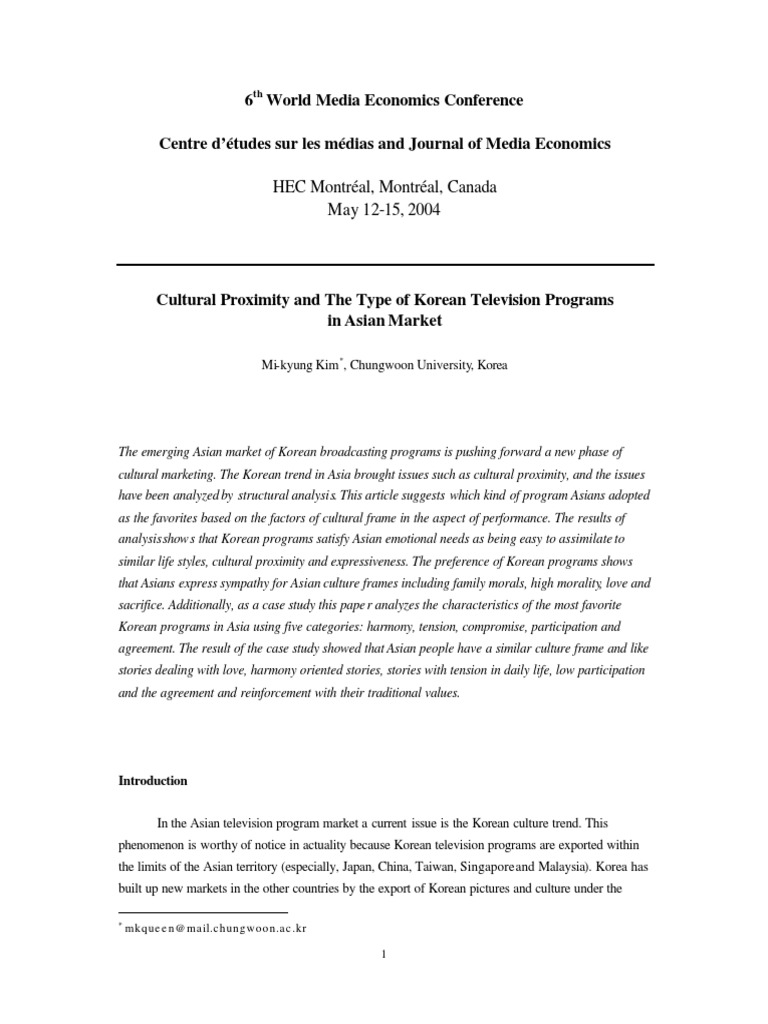 6 World Media Economics Conference Centre D'études Sur Les Médias and