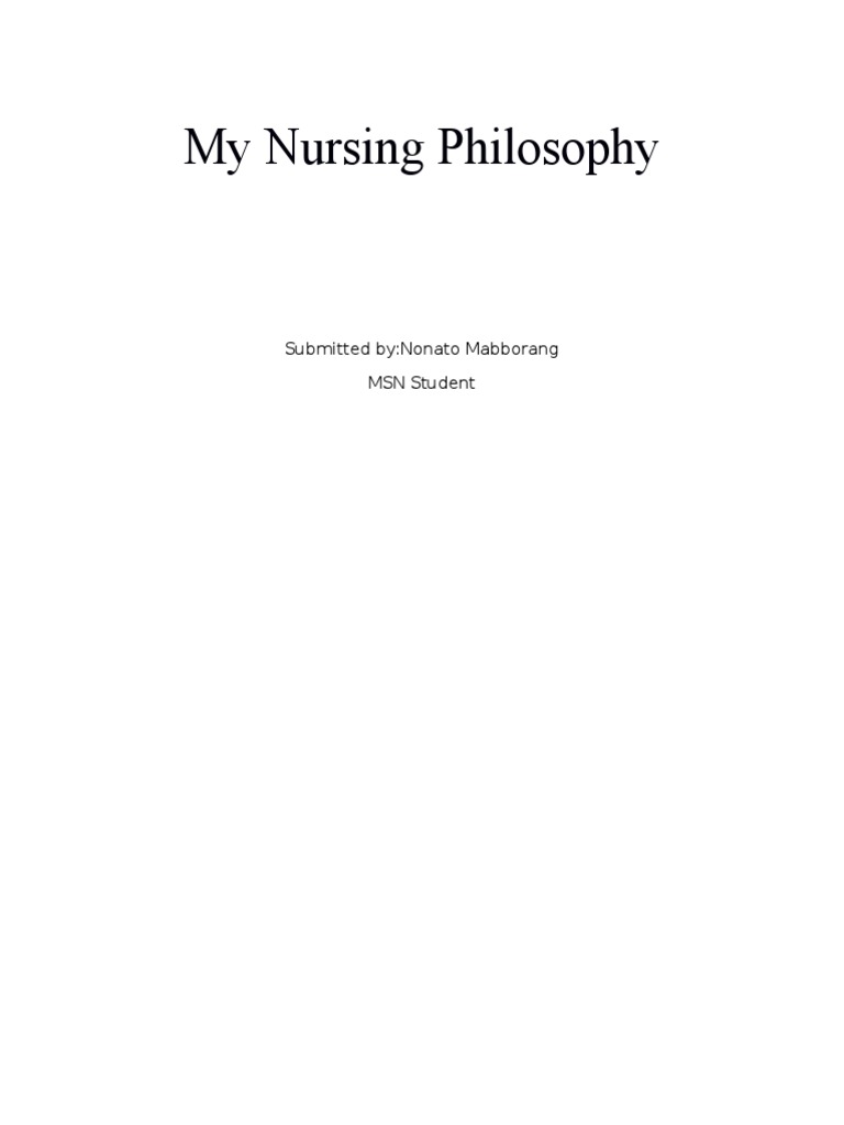 Nursing Philosophy Nursing Patient