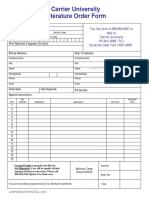 Carrier University Literature Order Form