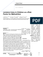 CP in Children As A Risk Factor For Malnutrition