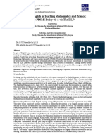 The Use of English in Teaching Mathematics and Science: The PPSMI Policy Vis-À-Vis The DLP