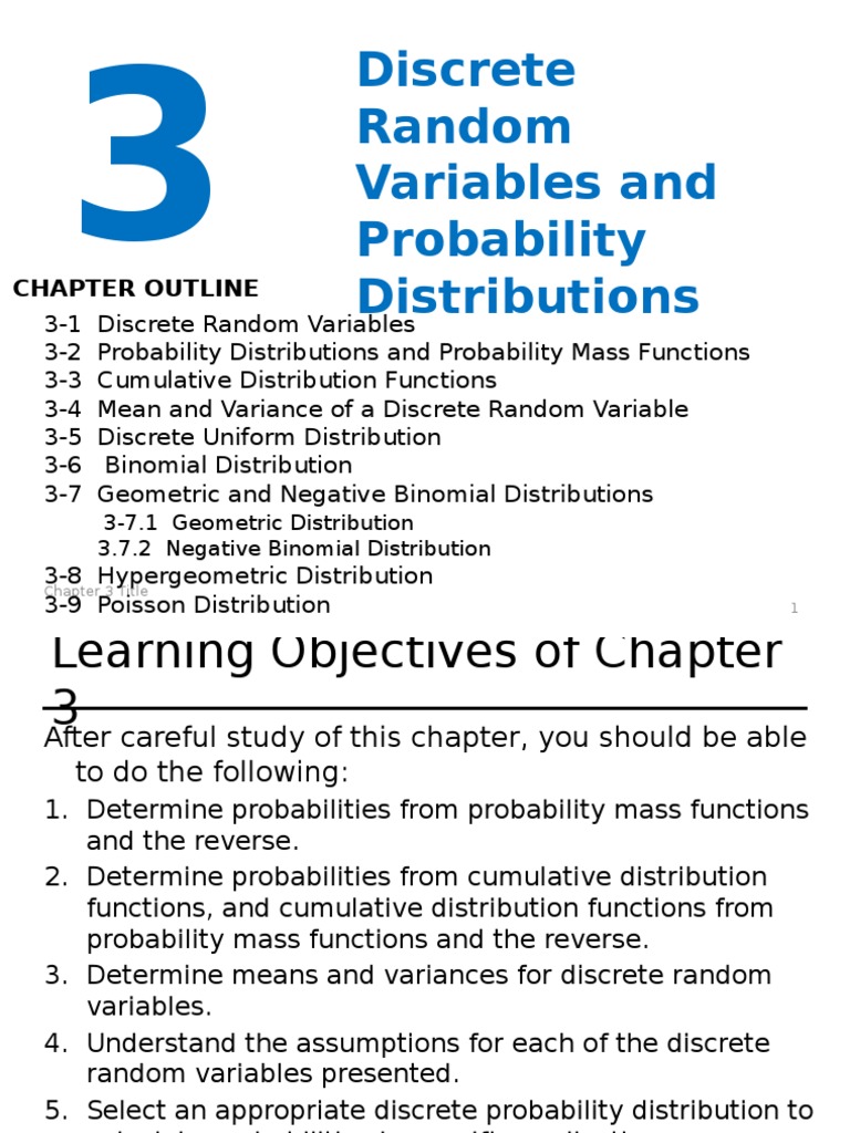 3 - Discrete Random Variables & Probability Distributions | PDF ...