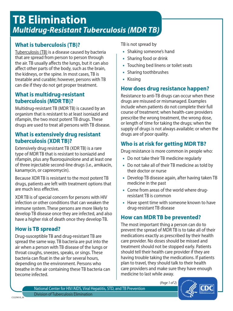 4. MDR TB CDC.pdf Tuberculosis Antimicrobial Resistance