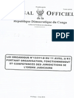 Loi Organique n13-011 Portant Organisation-fonctionnement Et Co