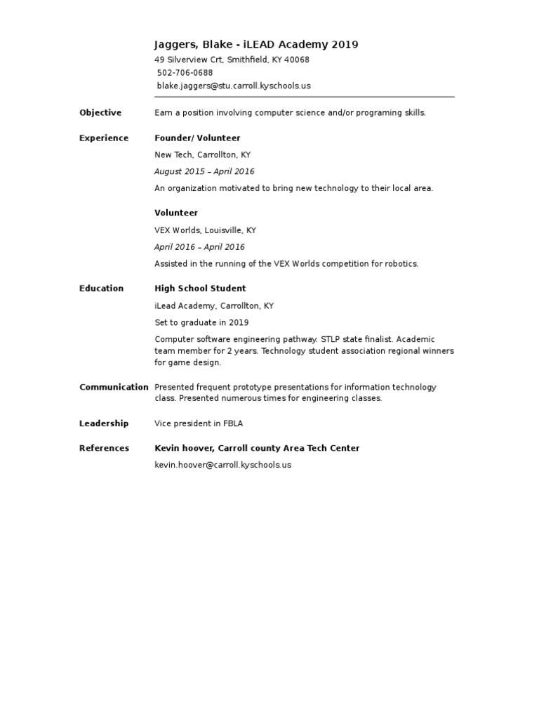Digital Literacy Resume PDF