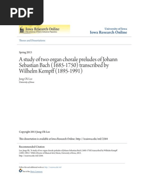 Lutheran Chorale Christmas 2022 Rosamond A Study Of Two Organ Chorale Preludes Of Johann Sebastian Bach (1 | Pdf |  Johann Sebastian Bach | Franz Liszt