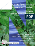 Régie de L'azote Chez Les Cultures Maraîchères - Guide Pour Une Fertilisation Raisonnée - PDF