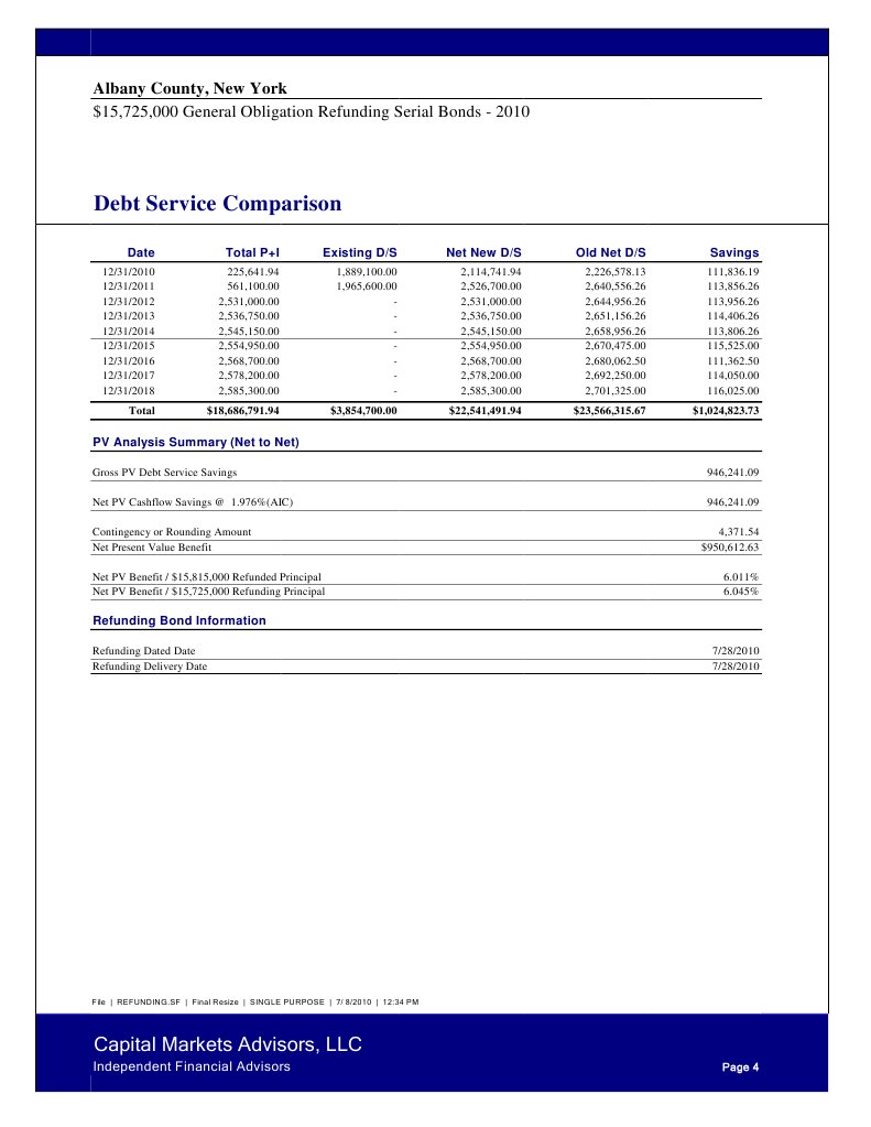 Verified Final Refunding Numbers 7.10 | PDF | Business | Finance ...