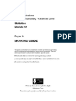 Marking Guide: Statistics Module S1