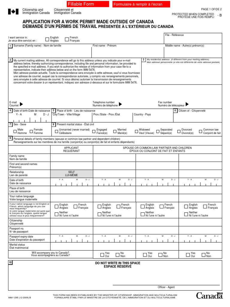 Demande de permis de travail Canada | PDF | Visa (Document ...