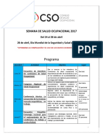 Programa de la Semana de la Salud Ocupacional