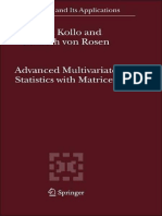 Advanced Multivariate Statistics With Matrices Mathematics and Its Applications