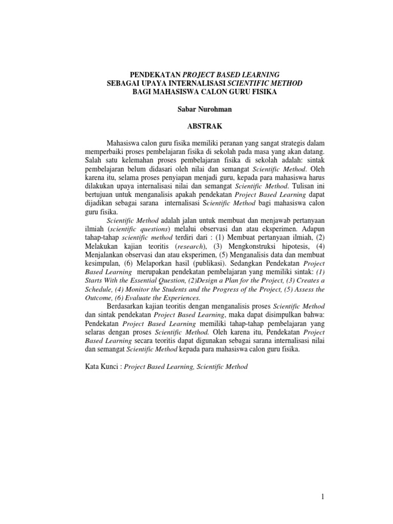 Project Based Learning PDF | PDF