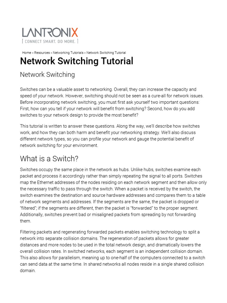 Network Switching Tutorial Network Switch Free 30day Trial Scribd