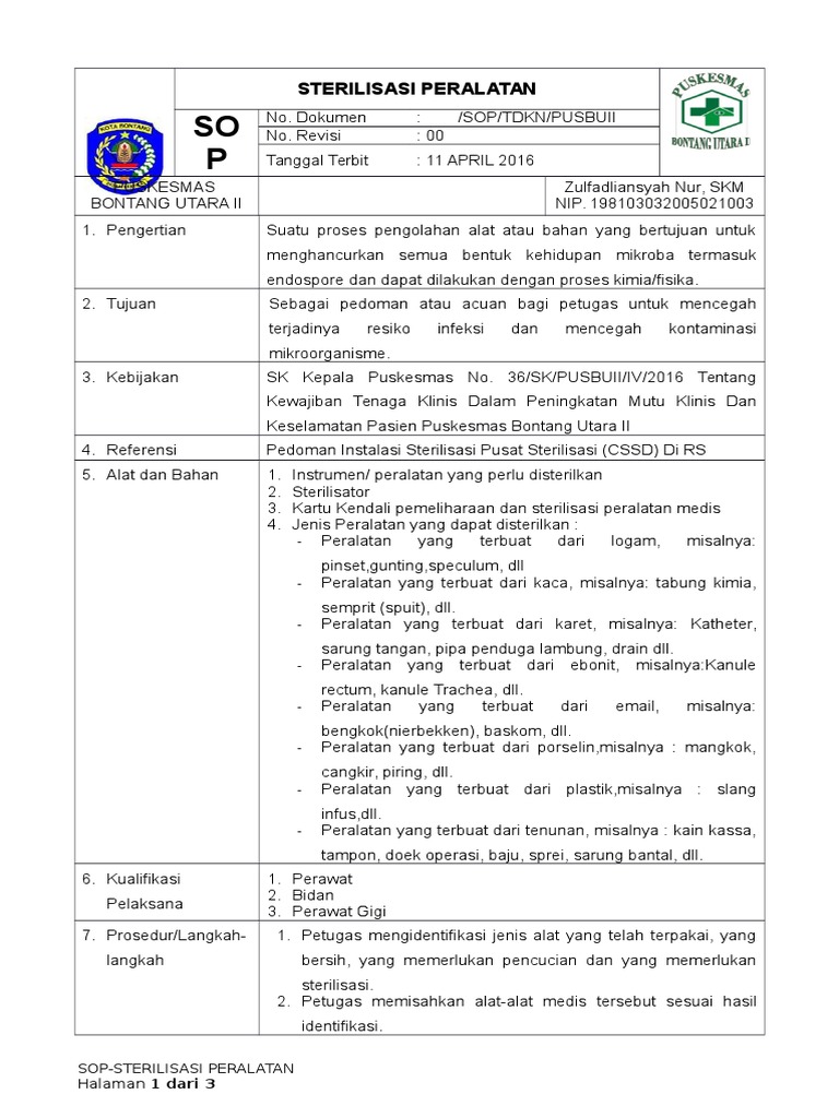 7 3 2 3 Sop Sterilisasi Peralatan