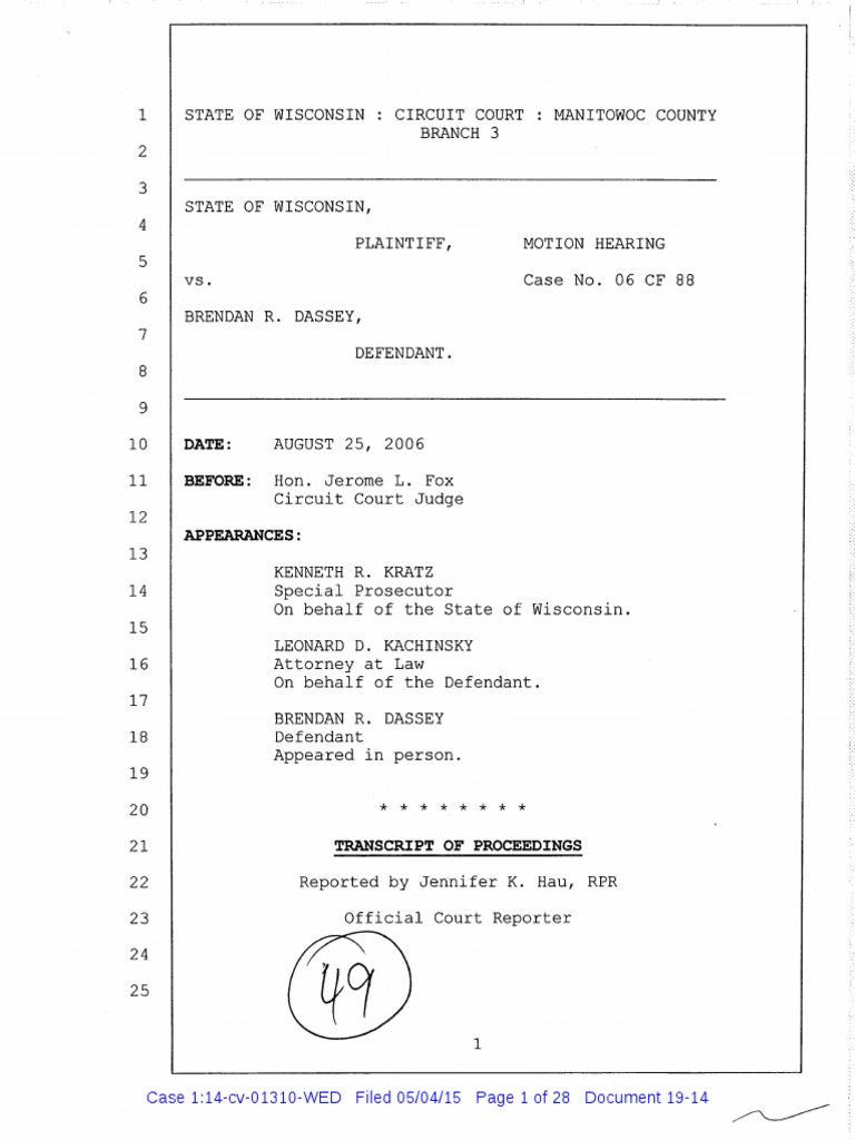 Transcript of Motion Hearing on Withdrawl of Pre-Trial Counsel ...
