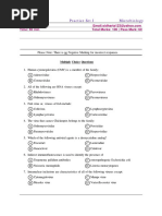 Microbiology Practice Test I